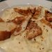 Garlic Alfredo with Onion and Herb Crusted Chicken